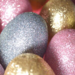 decoupage eggs glitter