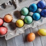 decoupage eggs rainbow