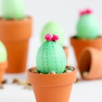 decoupage eggs cactus