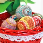 decoupage eggs knit