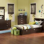 dark brown baby bed