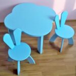 blue table and chairs for baby