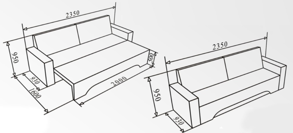 sofa eurobook crtež