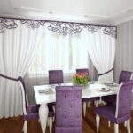 long curtains for the kitchen white with purple