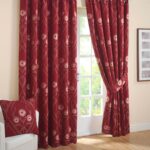 long curtains for the kitchen red with a pattern