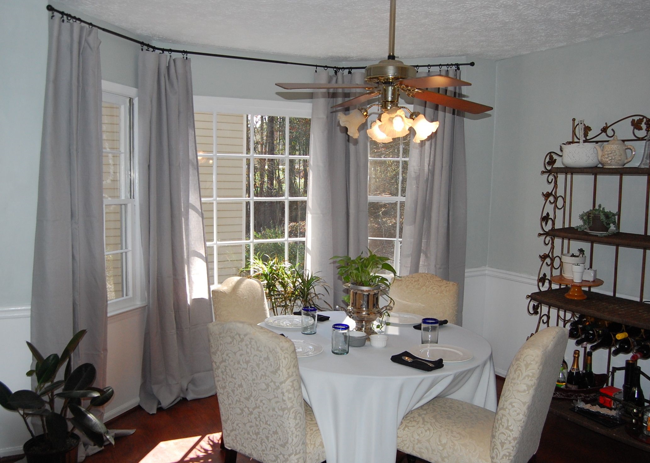 linen curtains in the kitchen