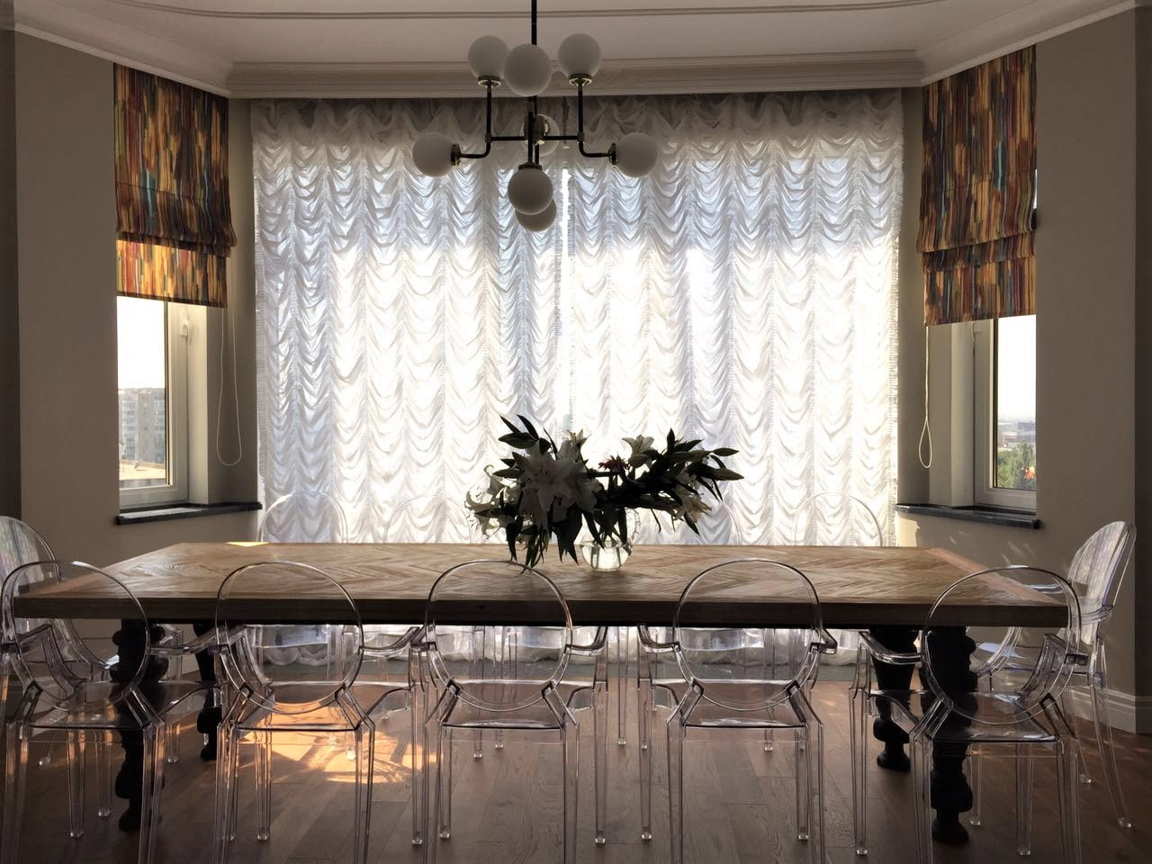 French curtains in the kitchen