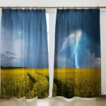 photocurtains a field with a thunderstorm