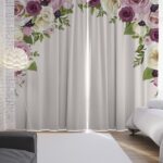 white photocurtains with flowers