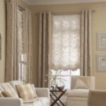 French curtains with beige curtains