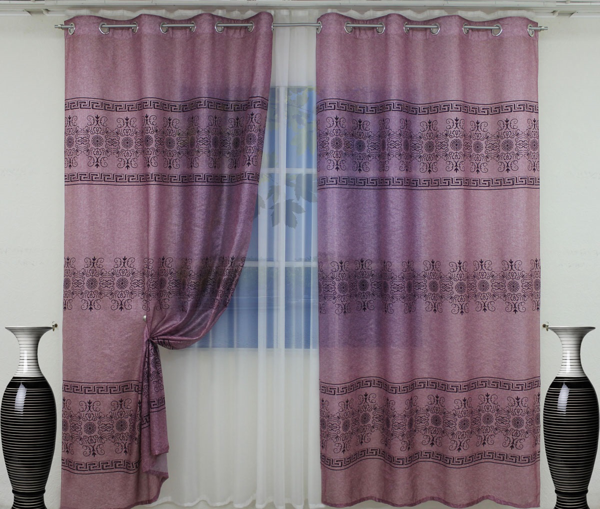 greek curtains on eyelets