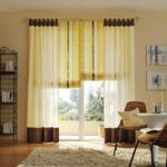 greek curtains yellow with brown