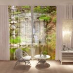 Greek curtains with photo design