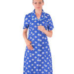 coarse calico robe blue