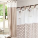 beige calico curtains