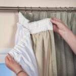 gray calico curtains