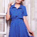 blue calico dress