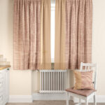 coarse calico curtains short