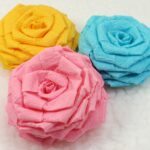 colored napkin roses