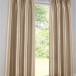 beige long curtains