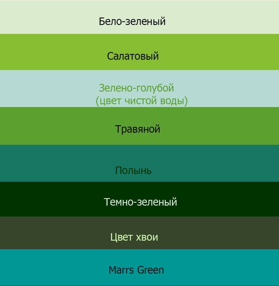 Shades of green