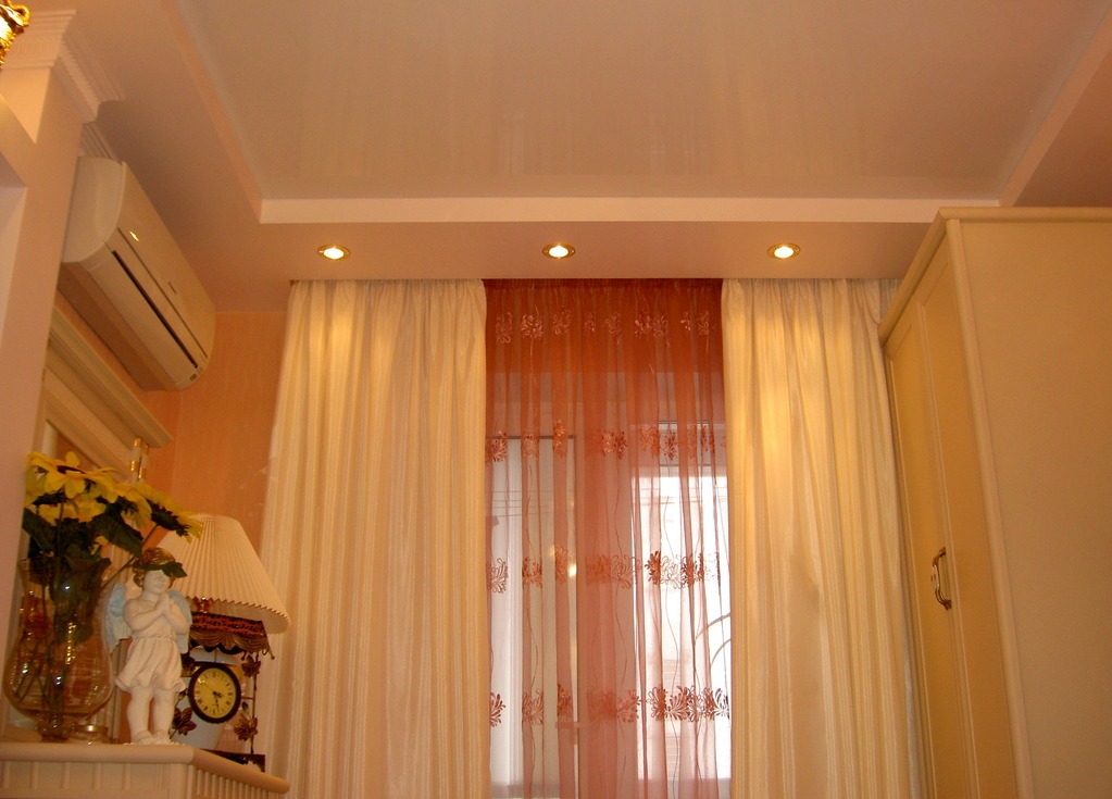 curtain rod for curtains with stretch ceiling design ideas