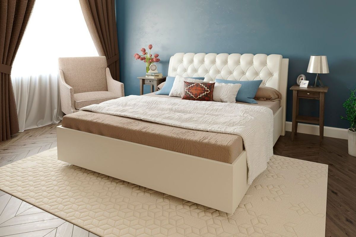 bed with orthopedic base and mattress