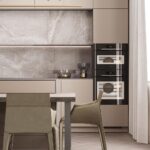 kitchen cabinets to the ceiling above the refrigerator