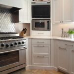 kitchen cabinets up to the ceiling with micro-slots