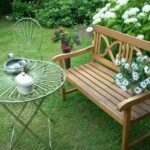 a bench with an openwork table