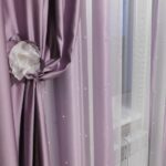 purple curtain with magnet