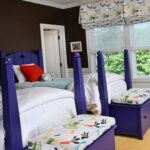 nursery with purple beds