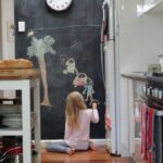 chalk board with girl