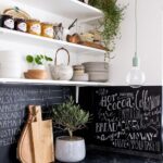 chalk board with houseplant