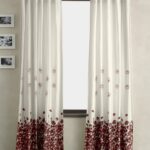 fashionable curtains white with red