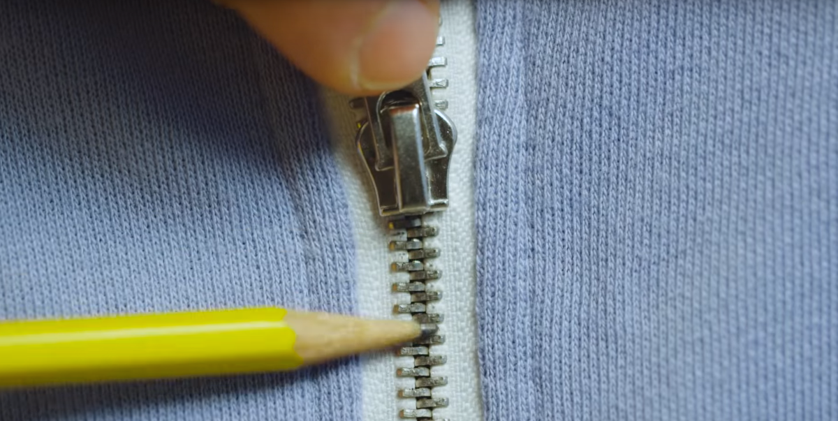 zipper and pencil