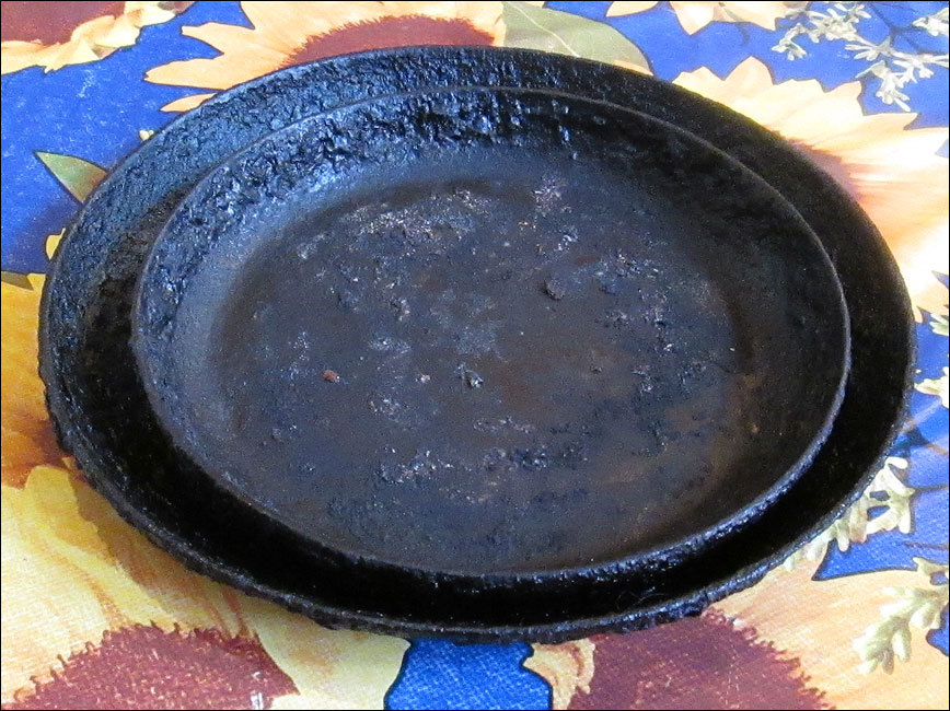 soot in a frying pan