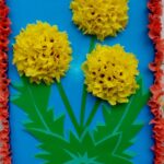 dandelions on blue background