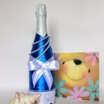 bottle blue with a bow