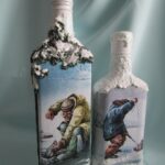 decoupage bottle fishing