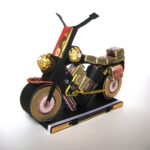 motorcycle made of chocolate and bottle