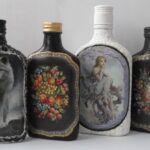 bottle with decoupage