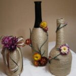 rope bottle with flowers