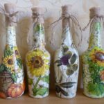 bottle with sunflowers