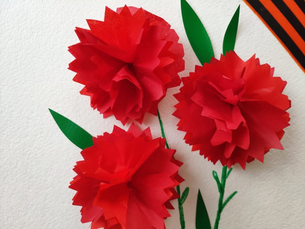 bulky carnations from napkins