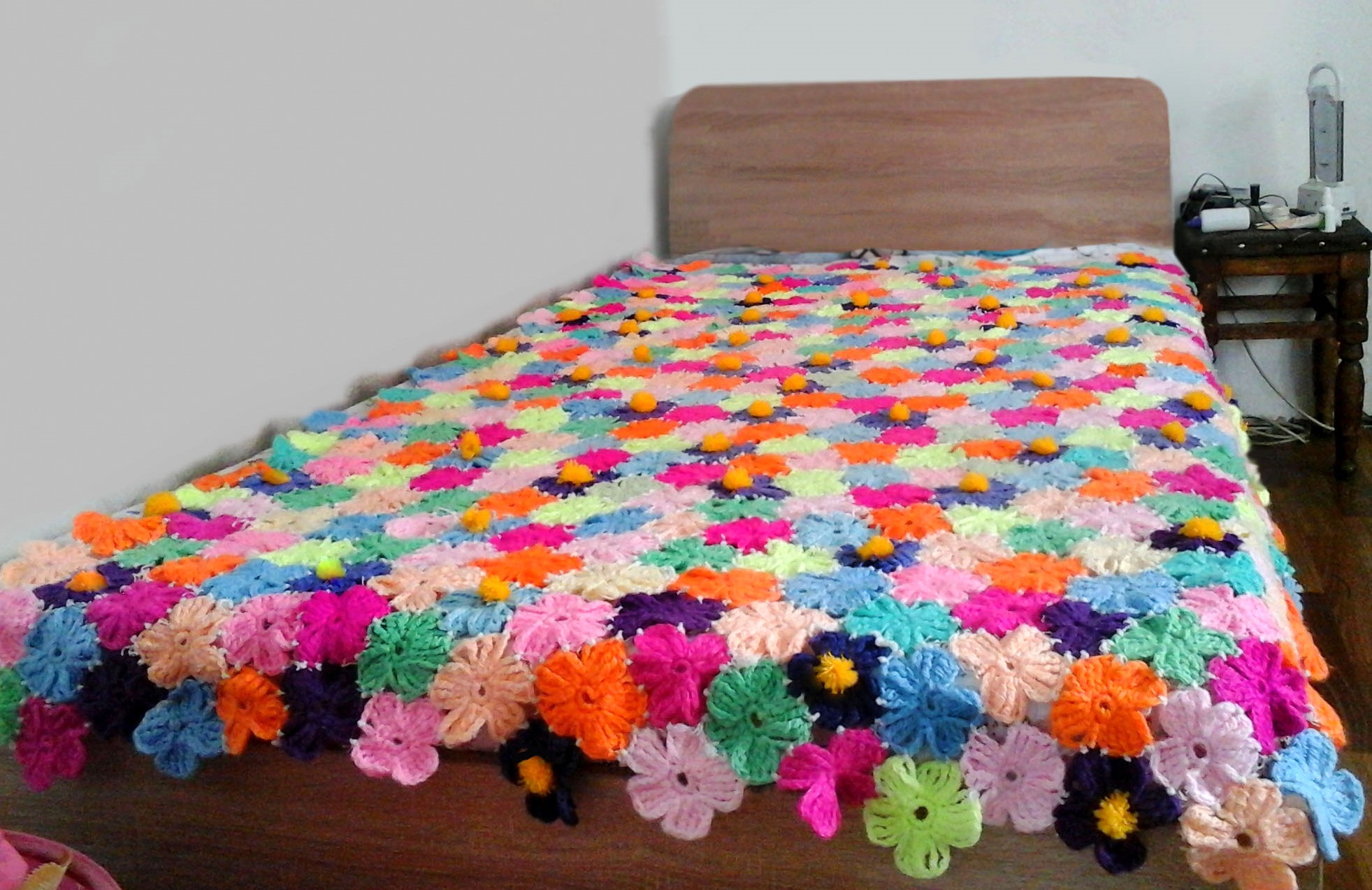 blanket of three-dimensional flowers