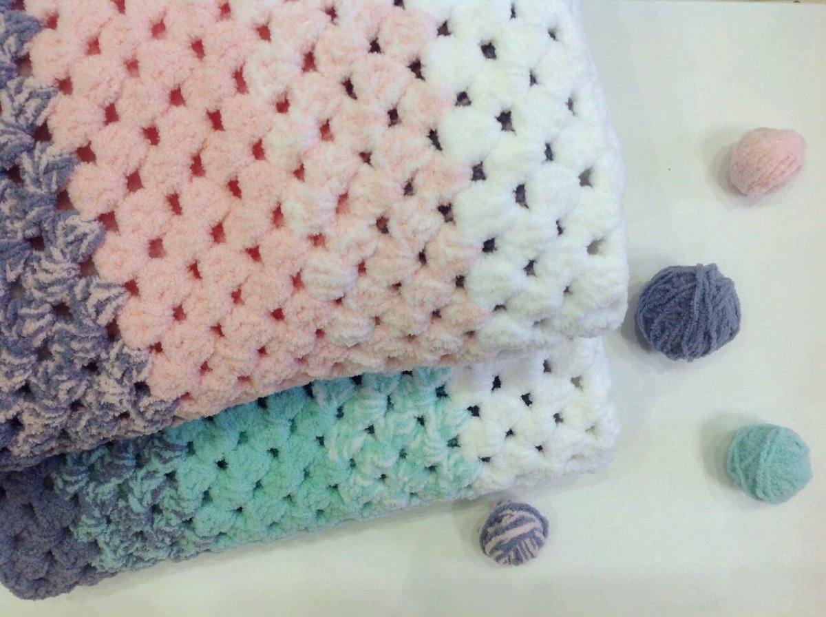 crochet plush yarn blanket