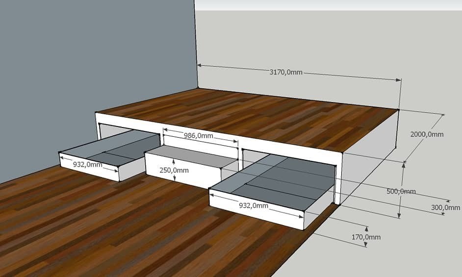 podium for mattress drawing