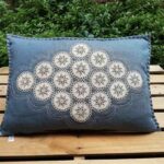 embroidered jeans pillow