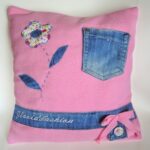 jeans pillow pink